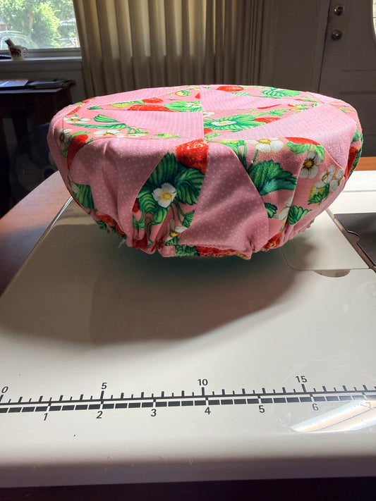 Bowl Cover - Pink and Green Handmade