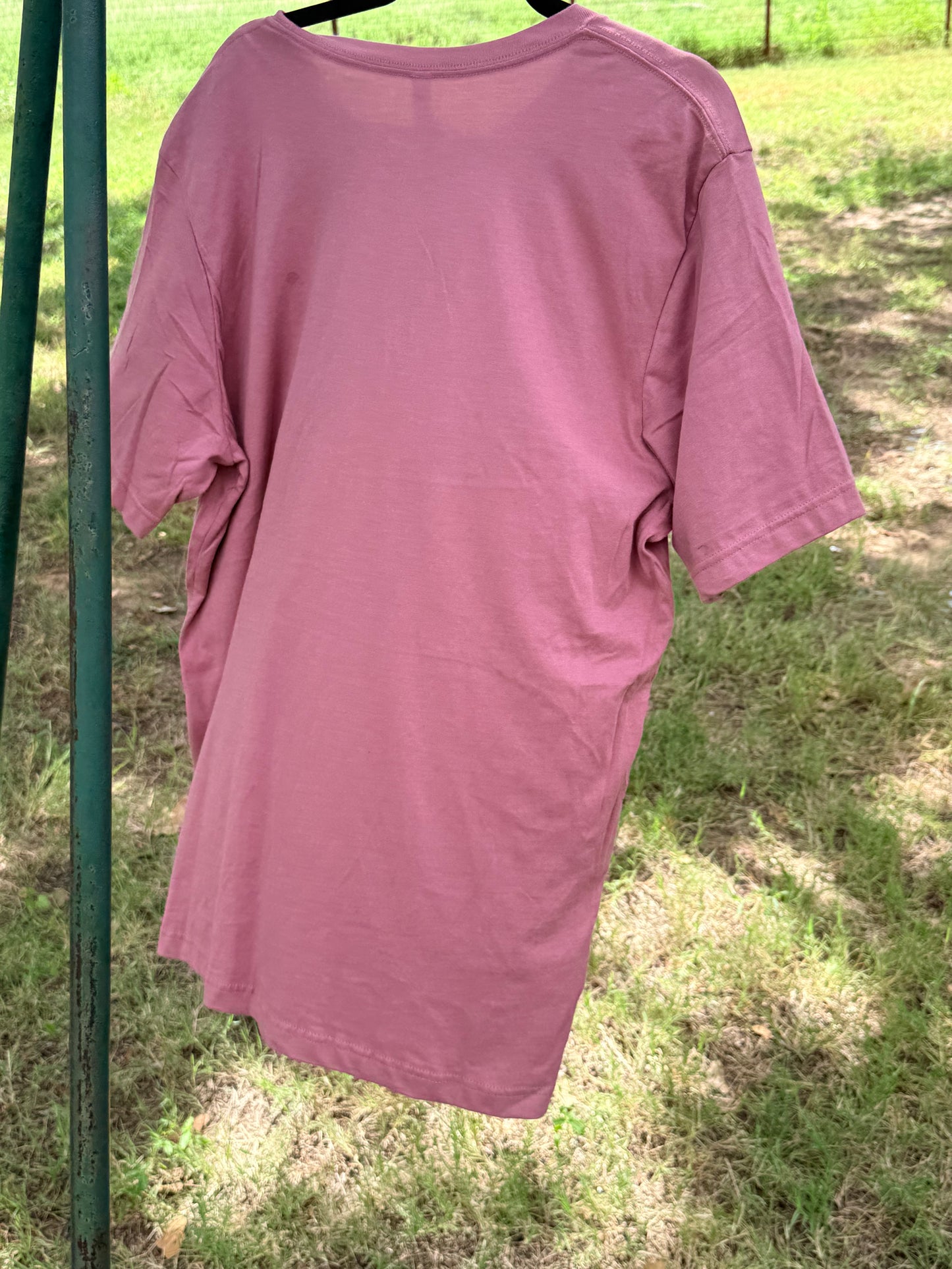 T Cross Quilt Block Panel | Bella Canvas T-Shirt | Mauve | XL