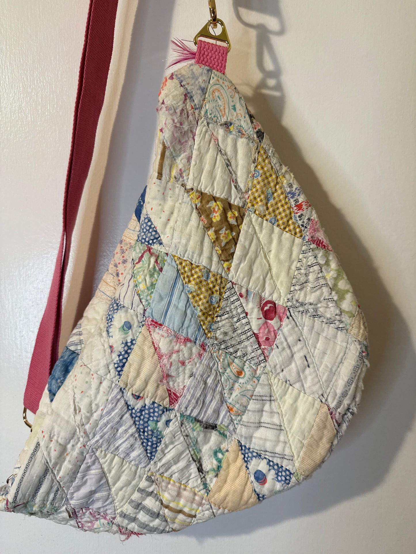 Quilted Bum Bag Pink Pastel Handmade